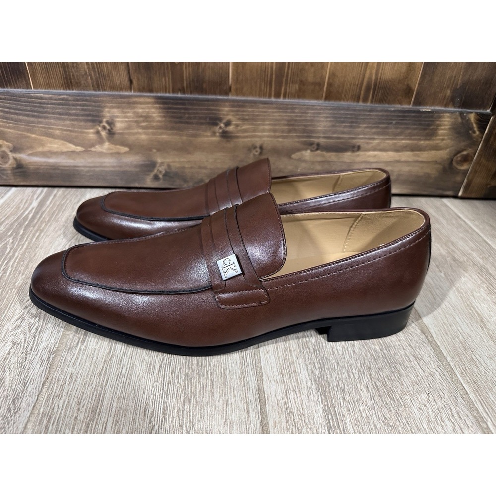 Calvin Klein Men's‎ Slip On Loafer Shoes Russet Brown Size 12 NWOB Dress Casual